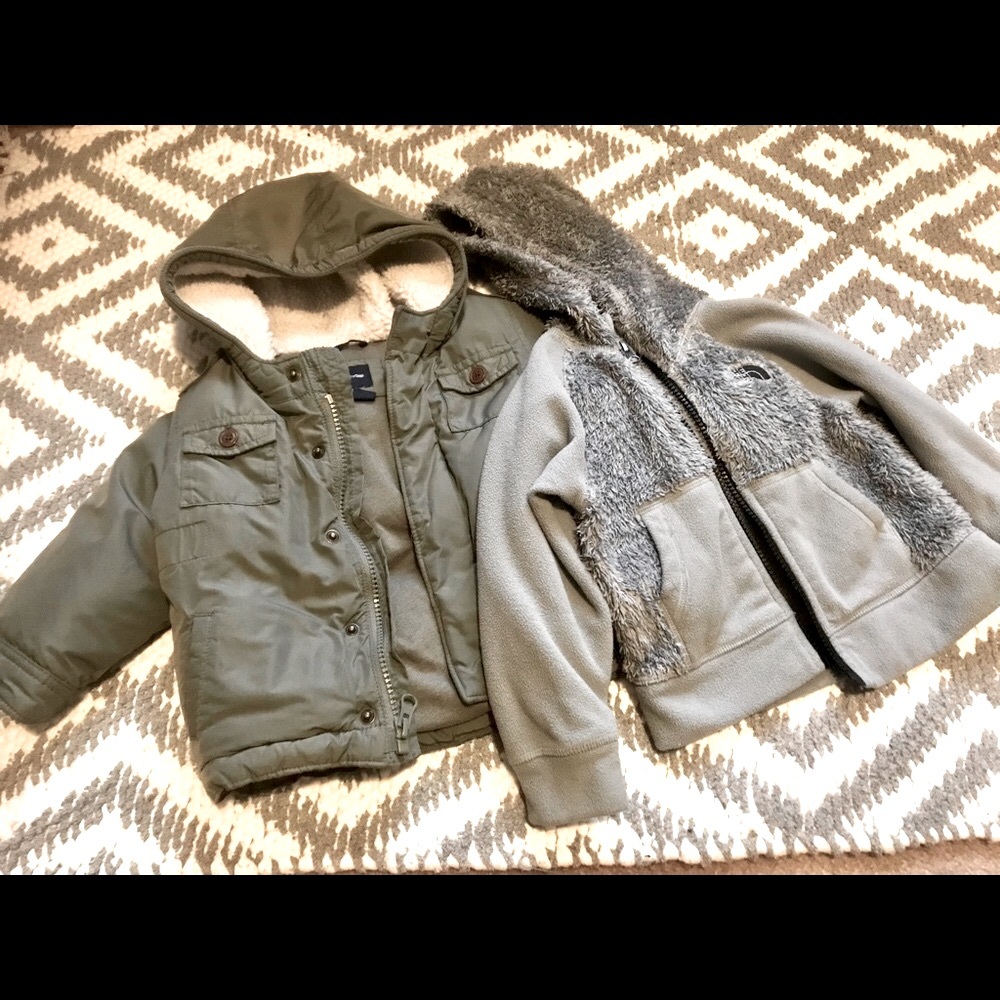 Toddler boy coats 💚🤍baby gap  the north face